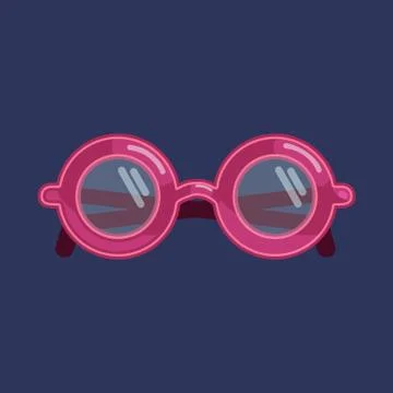 Retro round glasses. Vector icon in modern flat style Stock Illustration