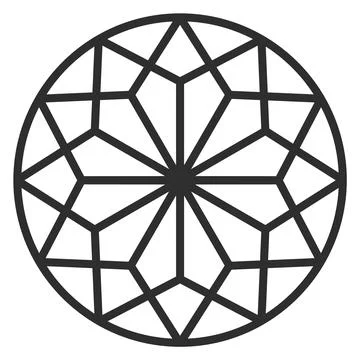 Retro round pattern. Harmony logo. Line ornament Illustrazione stock