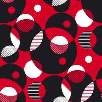 Retro rounds vector seamless pattern Stock Illustration