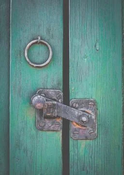 Retro rustic door latch Stock Photos