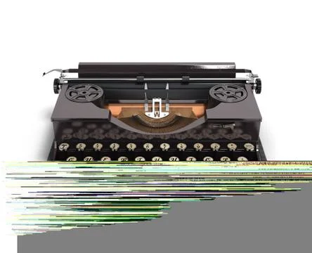 Retro rusty typewriter 3d render isolated on white background イラスト素材
