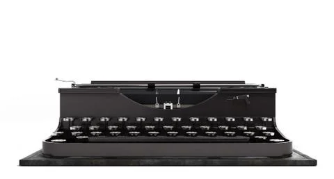 Retro rusty typewriter 3d render isolated on white background イラスト素材