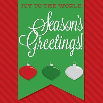 Retro sash bauble card in vector format. Ilustración de archivo