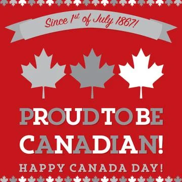 Retro sash Canada Day maple leaf card in vector format. イラスト素材