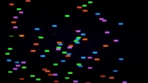 Retro Scanline Small Color Blocks Animate Stock Footage 142299688
