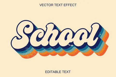 Retro School Caption. Stock Illustration