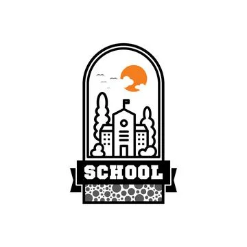 Retro School Logo Stock Illustration