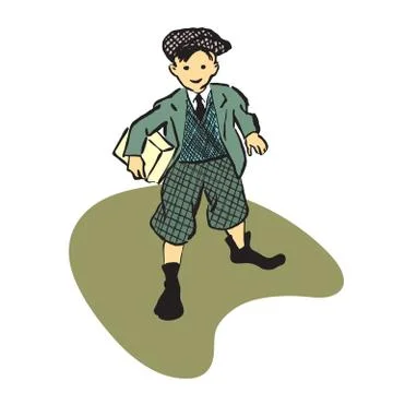 Retro schoolboy Stock Illustration