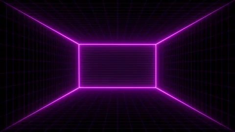 Retro Sci-Fi Background Futuristic landscape of the 80`s. Digital Cyber Surface. Video stock 242507708