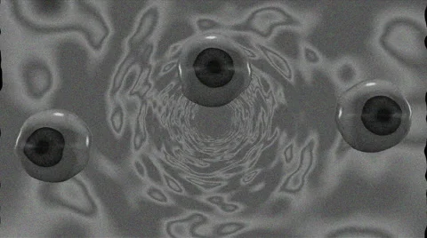 Retro Sci-Fi Bouncing Eyes with Fuzzy Television Effect Stock Footage 40911802