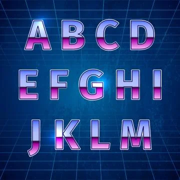Retro Sci-Fi Font Stock Illustration
