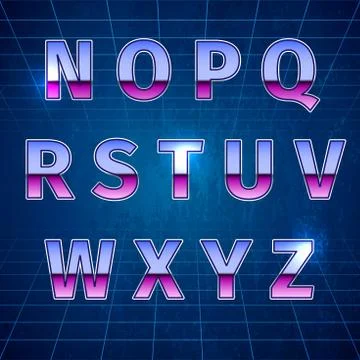 Retro Sci-Fi Font Stock Illustration