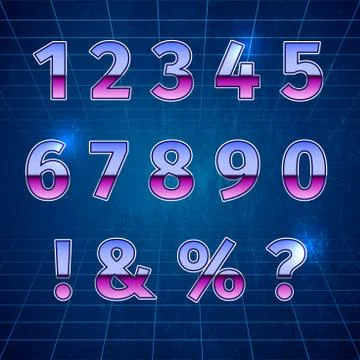 Retro Sci-Fi Font Stock Illustration