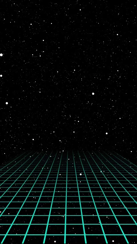 Retro Sci-Fi Grid on a Starry Night Stock Footage 315890730