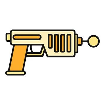 Retro sci fi laser pistol ray gun icon Stock Illustration