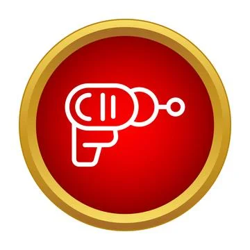 Retro sci fi ray gun blaster icon Stock Illustration