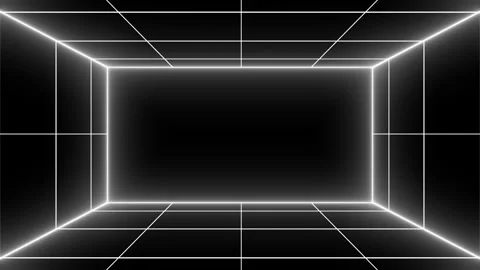 Retro Sci-Fi seamless loop. Futuristic landscape of the 80`s. Digital Cyber 스톡 동영상 242511692