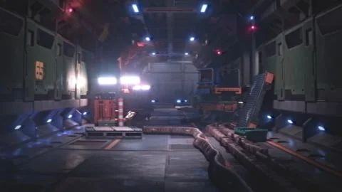 Retro Sci-Fi Space Station Stock Footage 243450704