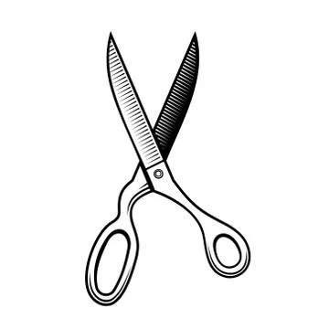 Retro Scissors Icon on a White Background. Vector 스톡 일러스트