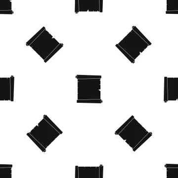 Retro scroll paper pattern seamless black Illustrazione stock