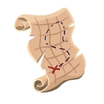 Retro scroll symbol for menu. Digital painting illustration. Stock Illustration