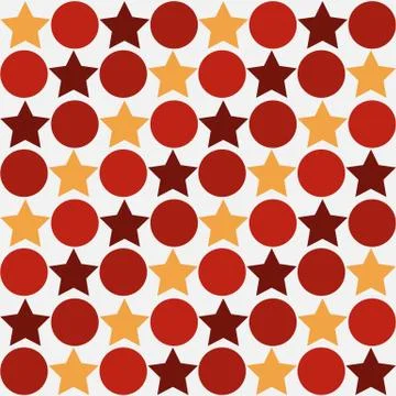 Retro seamless abstract pattern - star alternating circle in vintage colors イラスト素材