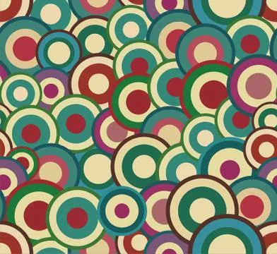 Retro seamless  abstract texture with circles, vector illustration 스톡 일러스트