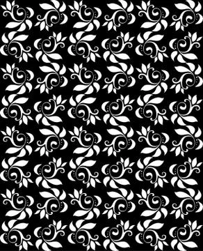 Retro seamless background with floral patterns Stock Illustration