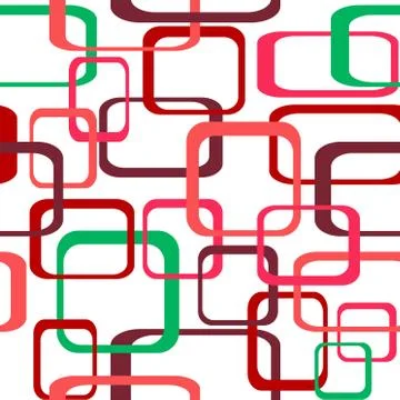 Retro seamless color vector pattern background with squares - rounded. Illustrazione stock