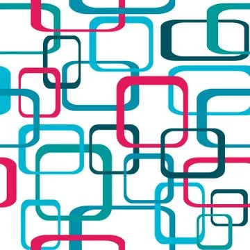 Retro seamless color vector pattern background with squares - rounded. Illustrazione stock