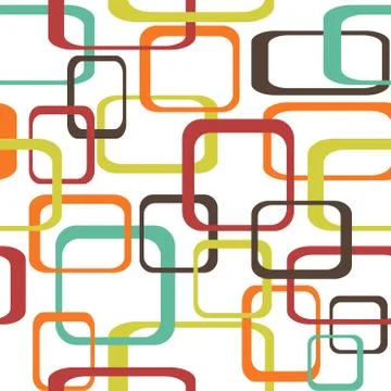 Retro seamless color vector pattern background with squares - rounded. 스톡 일러스트