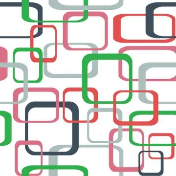 Retro seamless color vector pattern background with squares - rounded. 스톡 일러스트