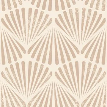 Retro seamless marine pattern with beige shells. Vintage geometric pattern .. Stock Illustration