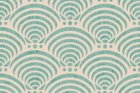 Retro seamless marine pattern with blue shells. Vintage geometric pattern o.. Illustrazione stock