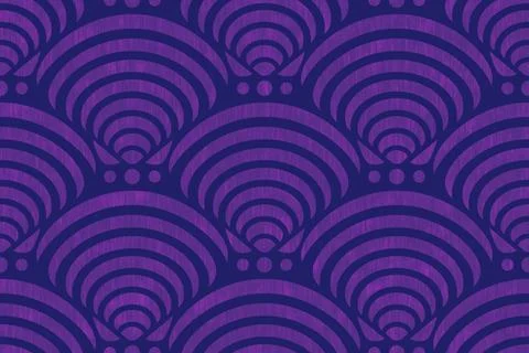 Retro seamless marine pattern with blue shells. Vintage geometric pattern o.. Stock Illustration