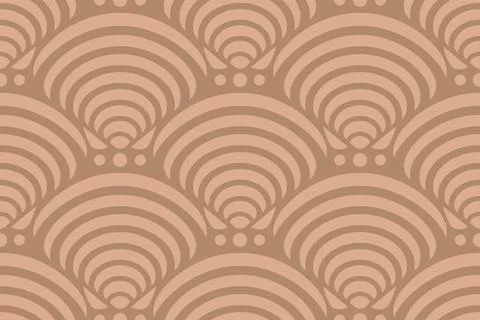 Retro seamless marine pattern with brownshells. Vintage geometric pattern o.. Stock Illustration