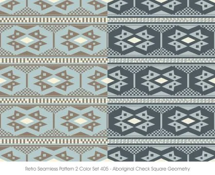 Retro Seamless Pattern Aboriginal Check Square Geometry Illustrazione stock