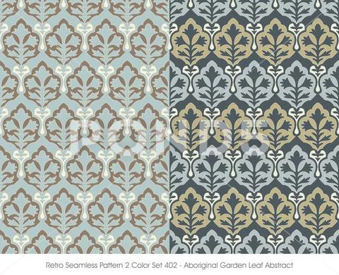 Retro Seamless Pattern Aboriginal Garden Leaf Abstract Stock Illustration