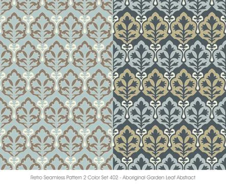 Retro Seamless Pattern Aboriginal Garden Leaf Abstract Illustrazione stock