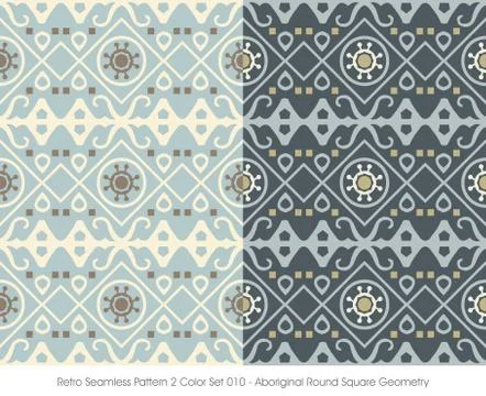 Retro Seamless Pattern Aboriginal Round Square Geometry Stock Illustration