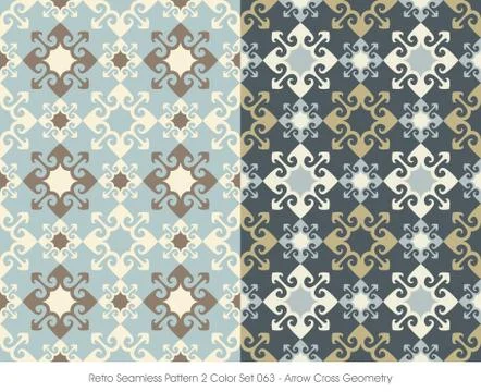 Retro Seamless Pattern Arrow Cross Geometry Stock Illustration