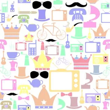 Retro seamless pattern background icon. イラスト素材