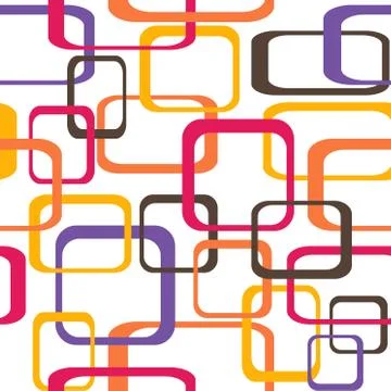 Retro seamless pattern background with squares - rounded. 스톡 일러스트