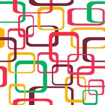Retro seamless pattern background with squares - rounded. Illustrazione stock