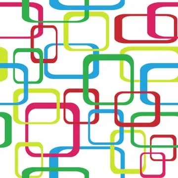 Retro seamless pattern background with squares - rounded. Stock Illustration
