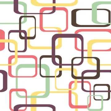 Retro seamless pattern background with squares - rounded. Illustrazione stock