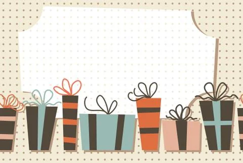 Retro seamless pattern with banner Stock Illustration