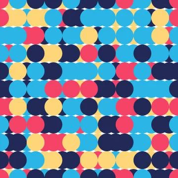 Retro seamless pattern with circles. Colorful vector background for hipster. Stock Illustration