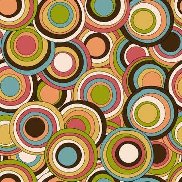 Retro seamless pattern with circles Stock Illustration