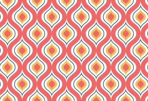 Retro seamless pattern, colorful background design Stock Illustration